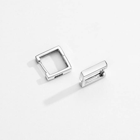 Jewelry - Sterling Silver Huggy Earrings Hoop Square